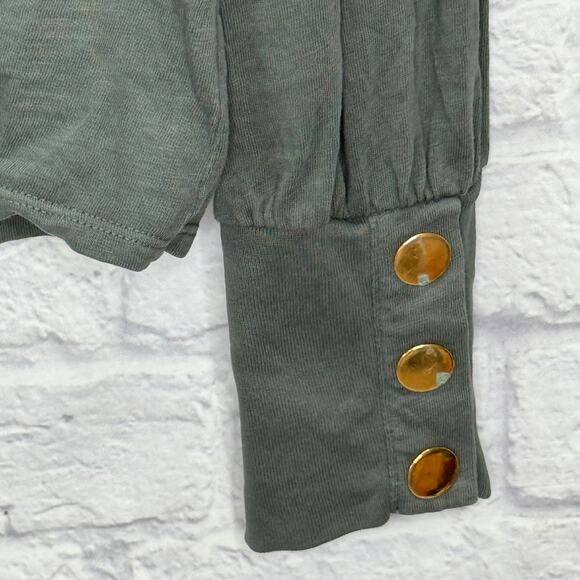 Nation LTD Jonnie Snap Long Sleeve Top in Hunter Green Size L Womens - Picture 2 of 7